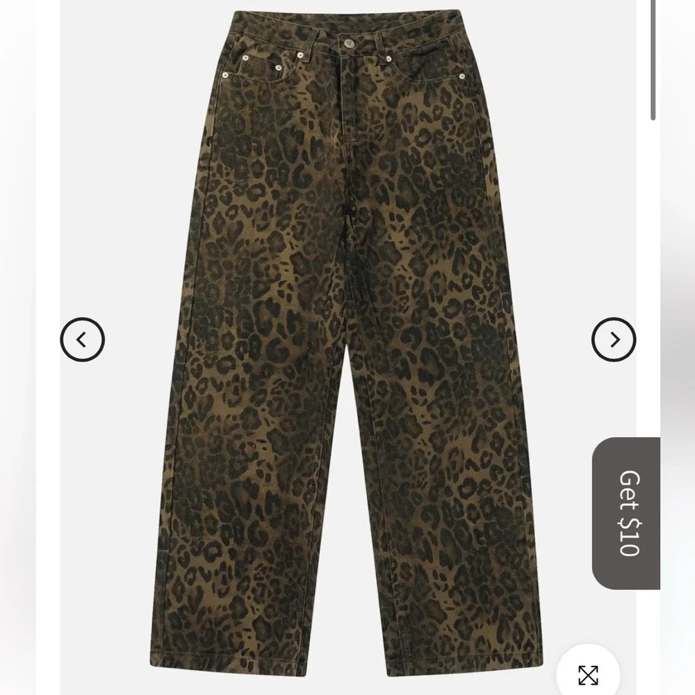 Aaelfric Eden leopard print jeans S/S24 - Picture 1 of 6